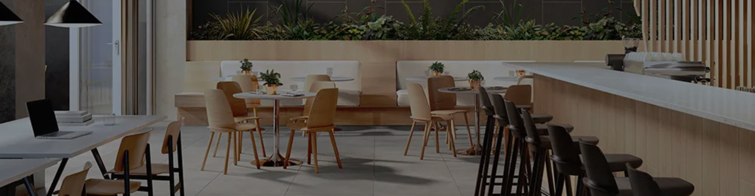 Commercial tile in a casual restaurant. 