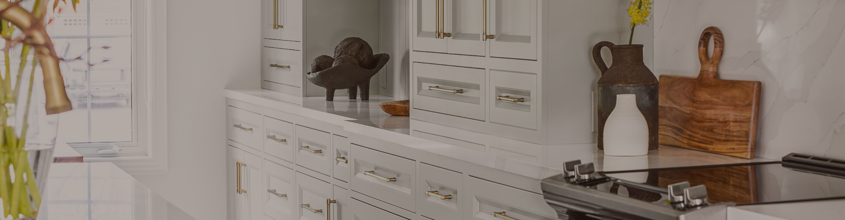 White cabinets in kitchen