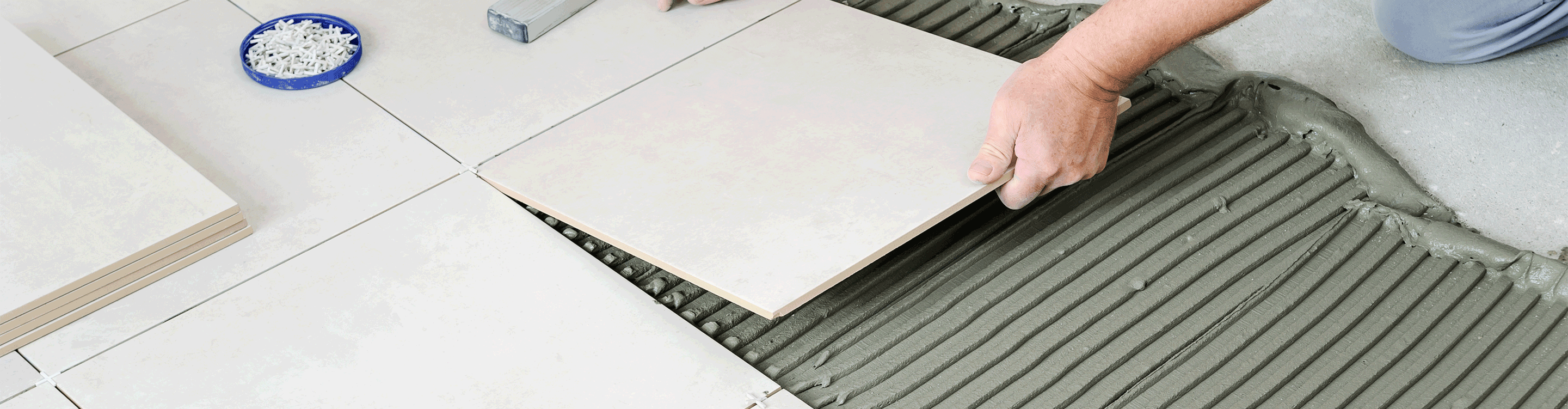 tile being installed