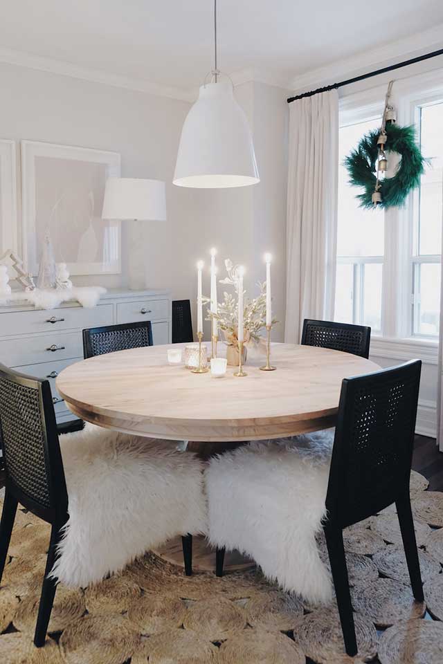 Faux Fur Throws on Dining Chairs