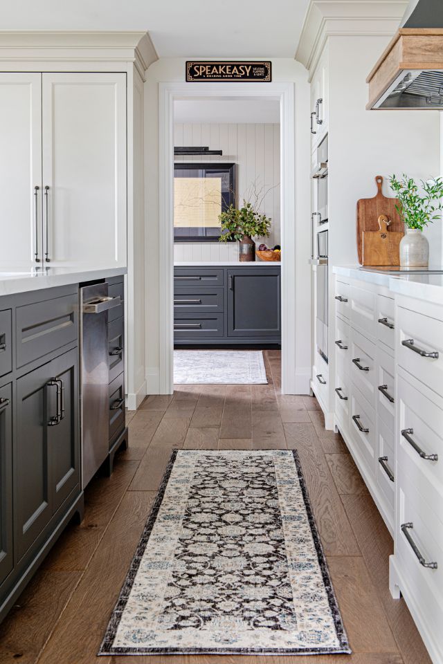Rustic hardwood floors in kitchen | Design by PATTI WILSON  Photography by MIKE CHAJECKI