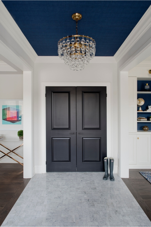 Foyer Design with Black Front Door