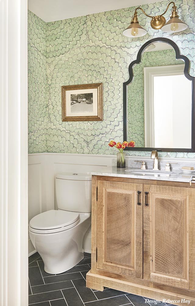 Small Bathroom Design, Rebecca Hay Design, Green Bathroom, Jewel Box Bathroom