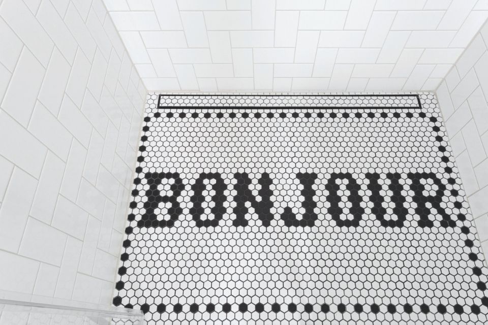 Bonjour mosaic tile design | Hibou Design and Co.
