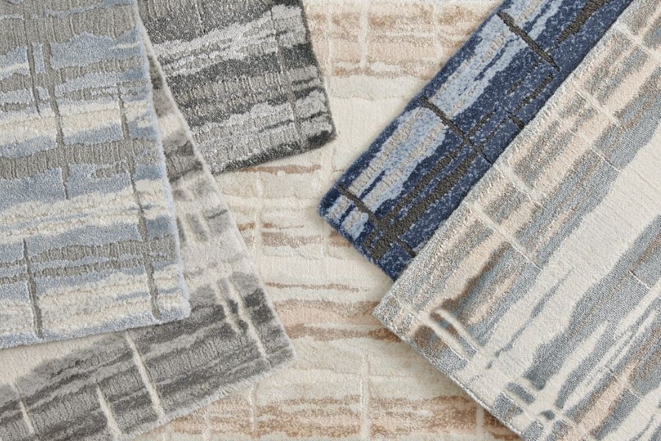 Carpet swatches with abstract pattern 