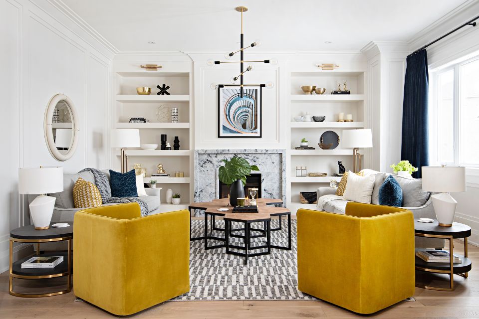 living room  Design by Rebecca Hay, Photography by Mike Chajecki