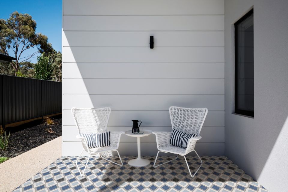 outdoor blue tile by Emser