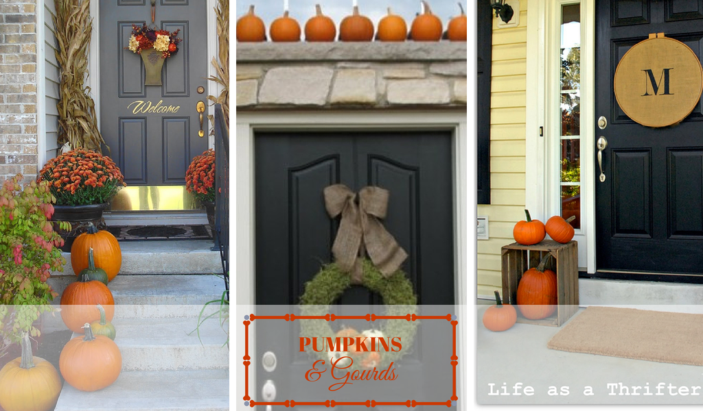 Front Door Ideas - Pumpkins and Gourds
