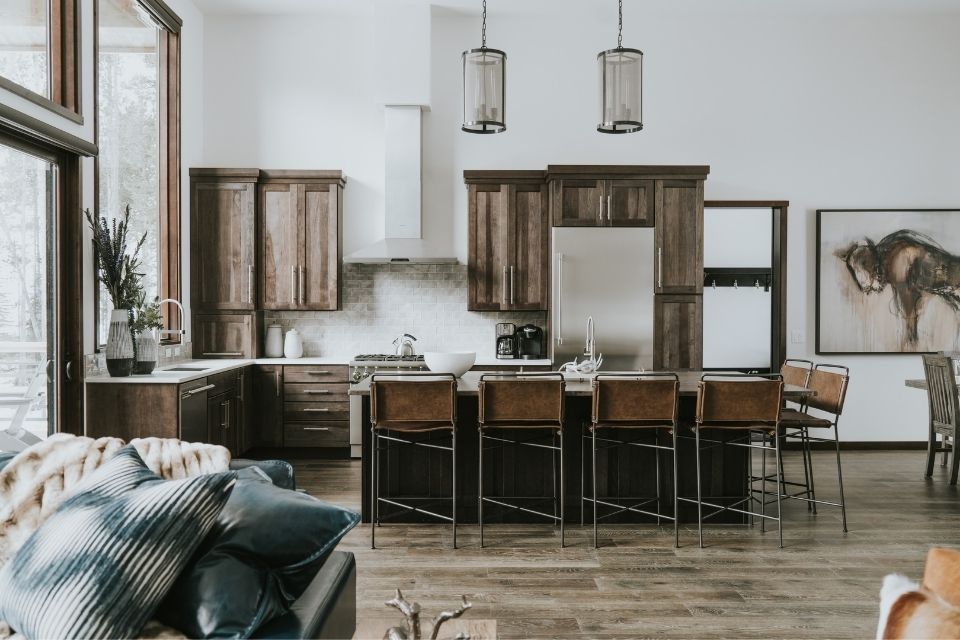 Rustic kitchen designed by Big Sky Interiors 