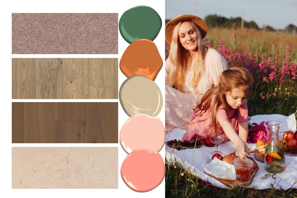 Summer flooring colors and flooring inspired by a summer picnic