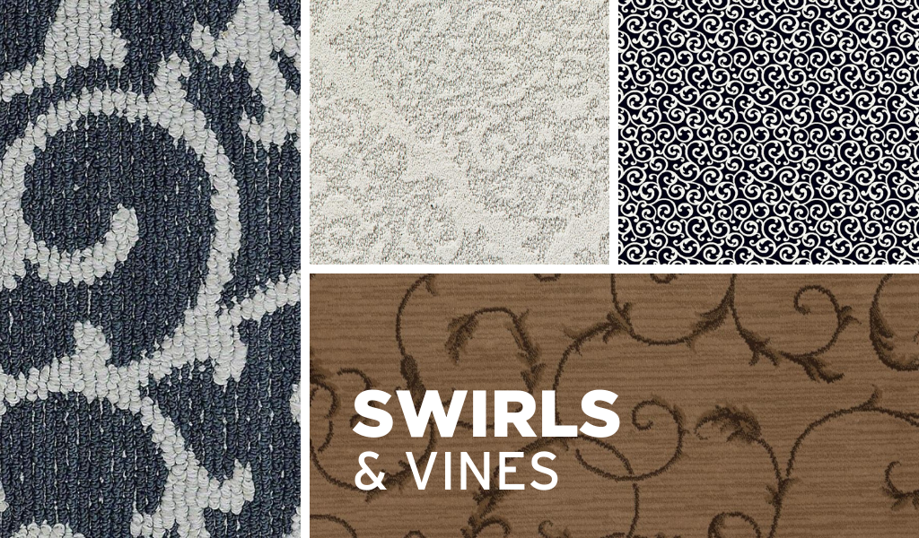 patterned carpet in swirl and vine patterns available at Carpet One Floor & Home