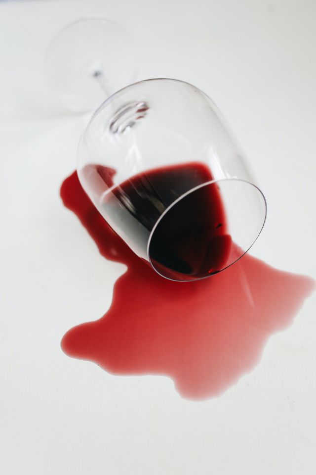 wine spill on flooring